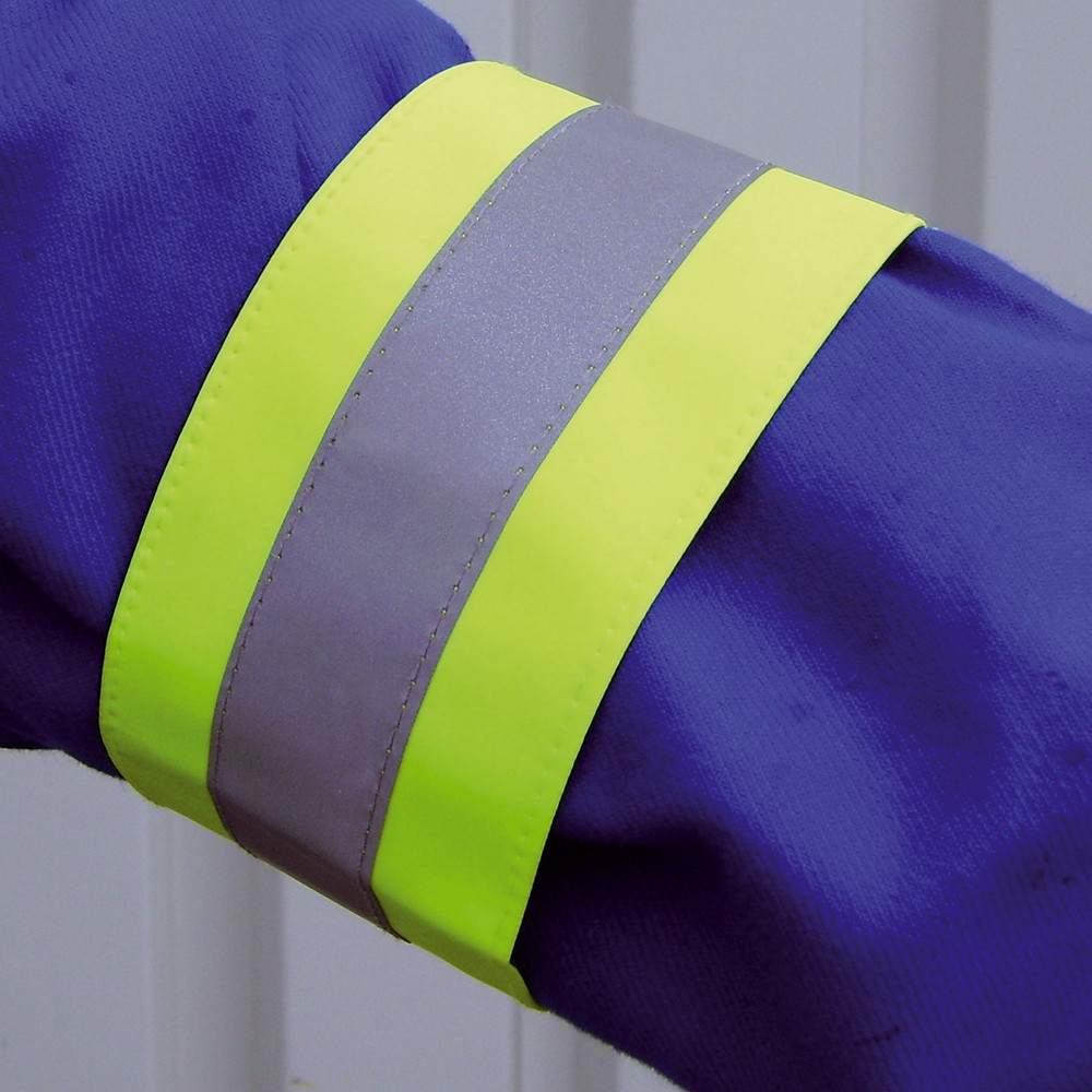 Brassard de signalisation jaune et gris, taille unique