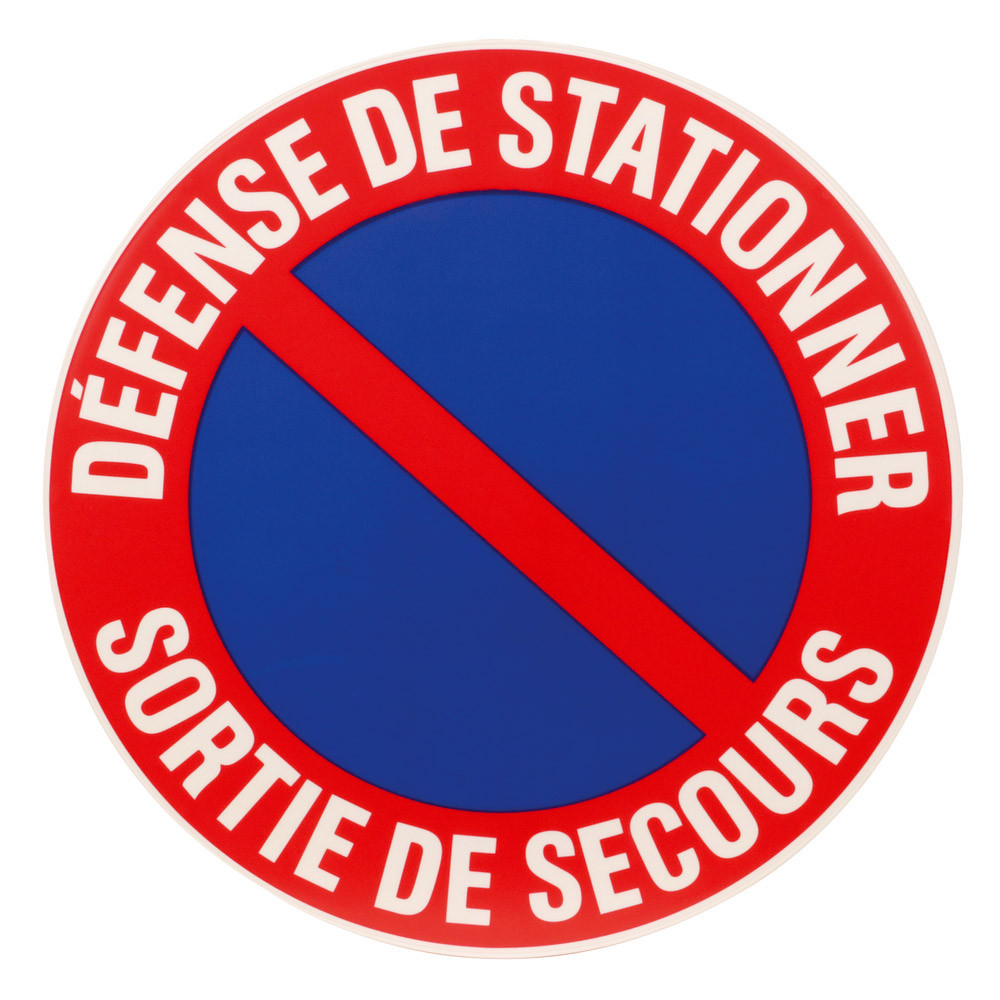 Disque de signalisation d'interdiction, défense de stationner sortie de secours ø 45 cm