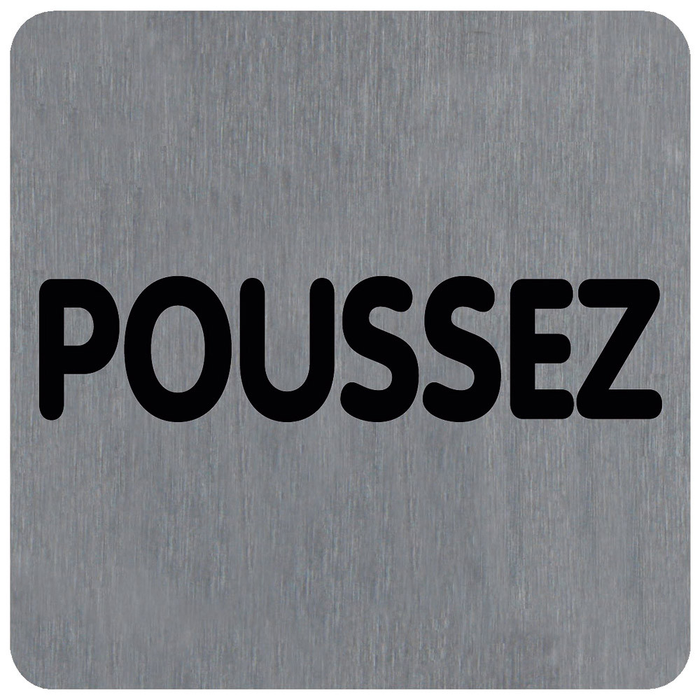 Plaquette de porte poussez 10 x 10 cm aluminium brossé