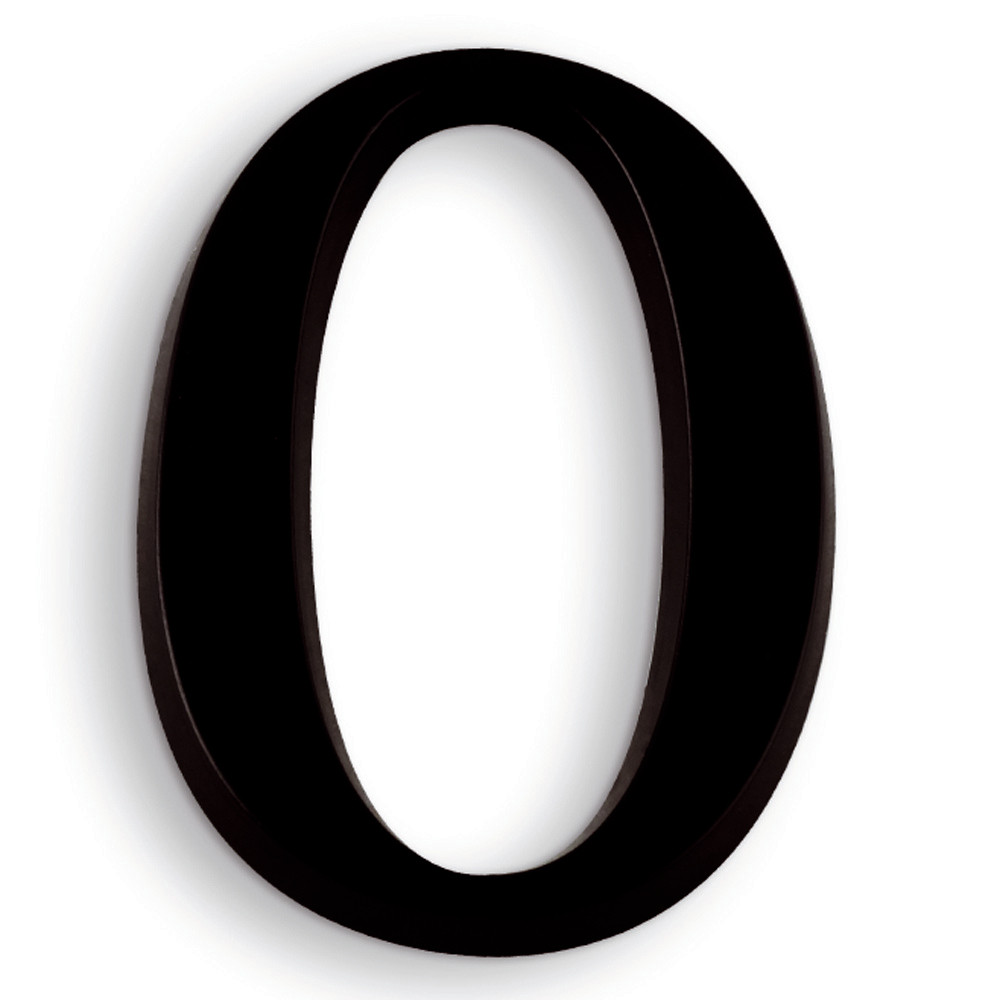 Chiffre autocollant en relief 40 mm noir, lot de 5 chiffres 0