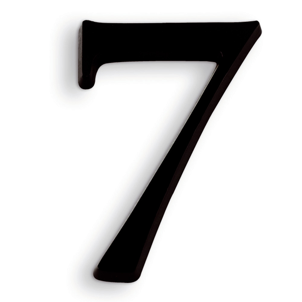 Chiffre autocollant en relief 40 mm noir, lot de 5 chiffres 7