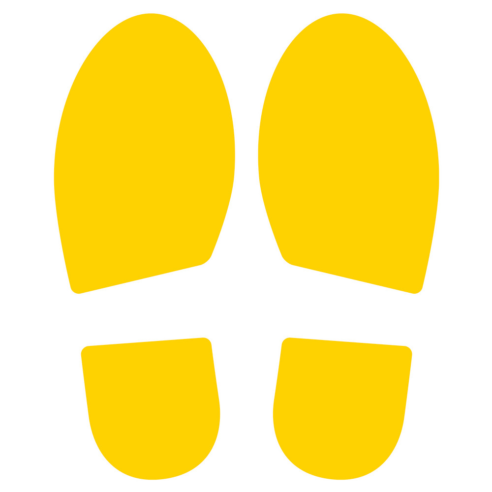 Sticker de signalisation au sol Take Care by CEP empreintes de pas 300 x 115 mm, jeu de 2 empreintes