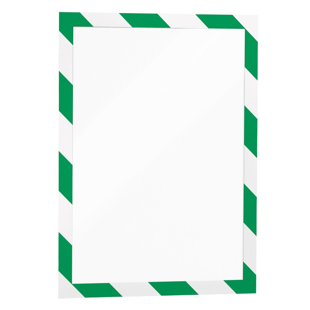 2 cadres d'affichages dos adhésif DURAFRAME SECURITY A4 bicolore vert/blanc, le lot