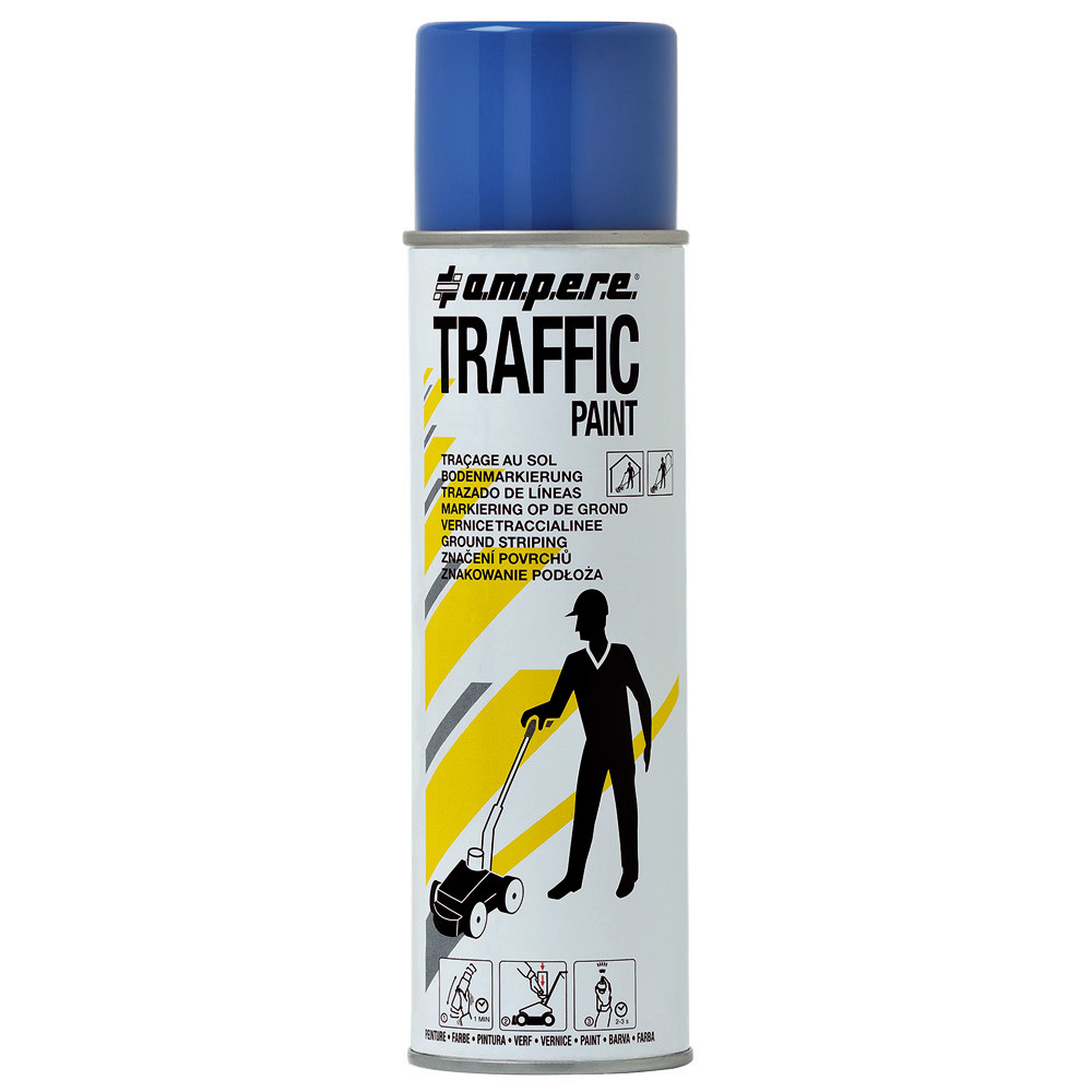 Peinture aérosol Traffic Ampere 500 ml pour traçage coloris bleu
