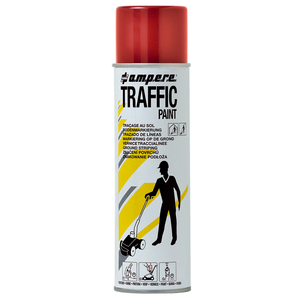 Peinture aérosol Traffic Ampere 500 ml pour traçage coloris rouge