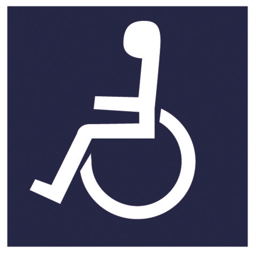 Panneau de signalisation emplacement pour handicapés 20 x 20 cm