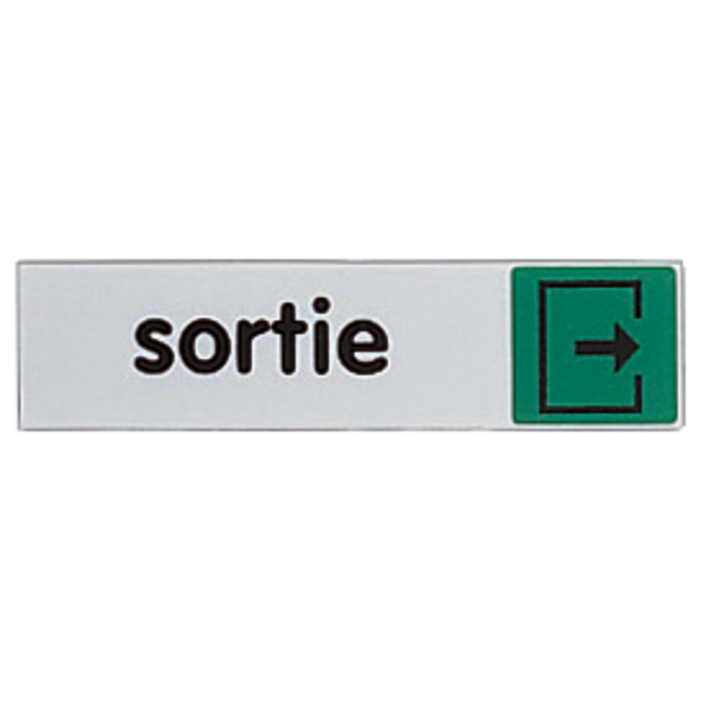 Plaquette de porte sortie 17 x 4 cm plexiglas