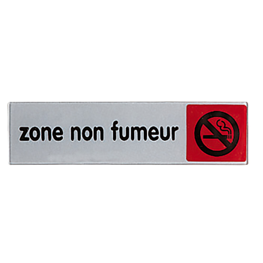 Plaquette de porte zone non fumeur ici 17 x 4 cm plexiglas