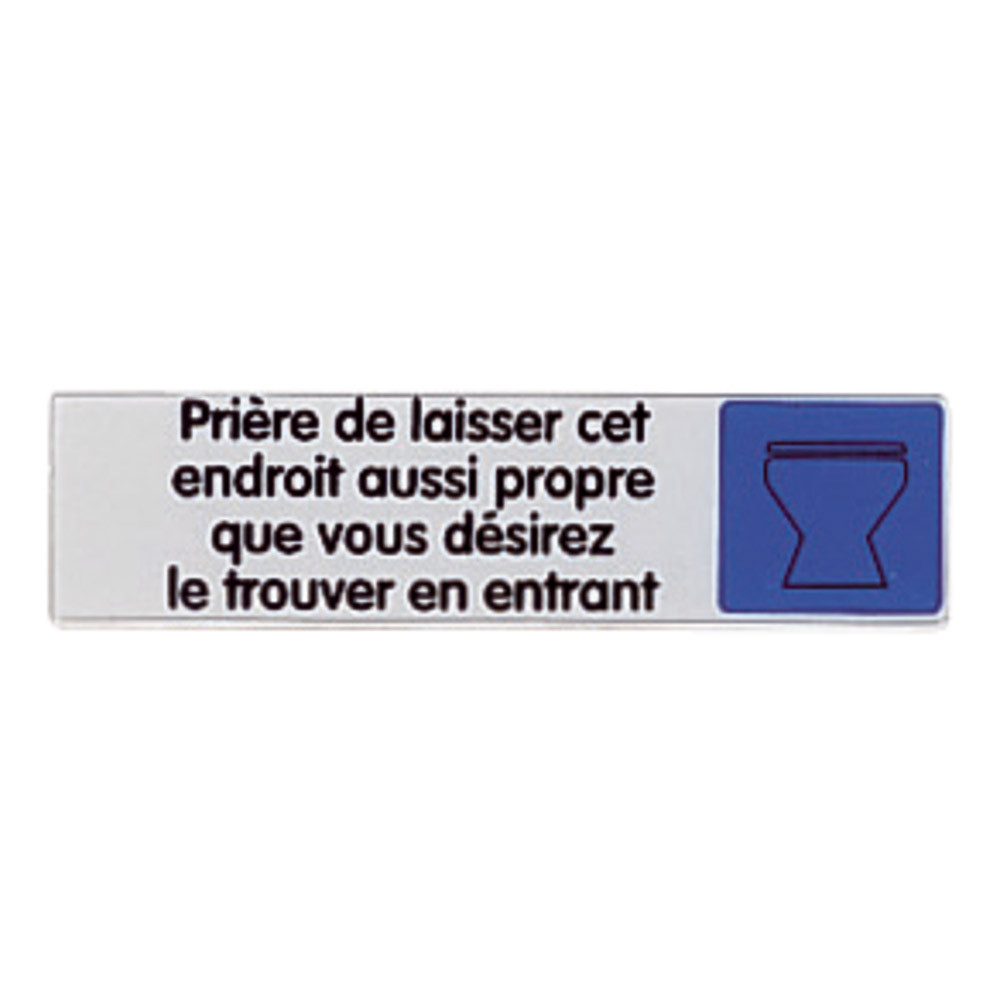 Plaquette de porte WC laisser cet endroit propre 17 x 4 cm plexiglas