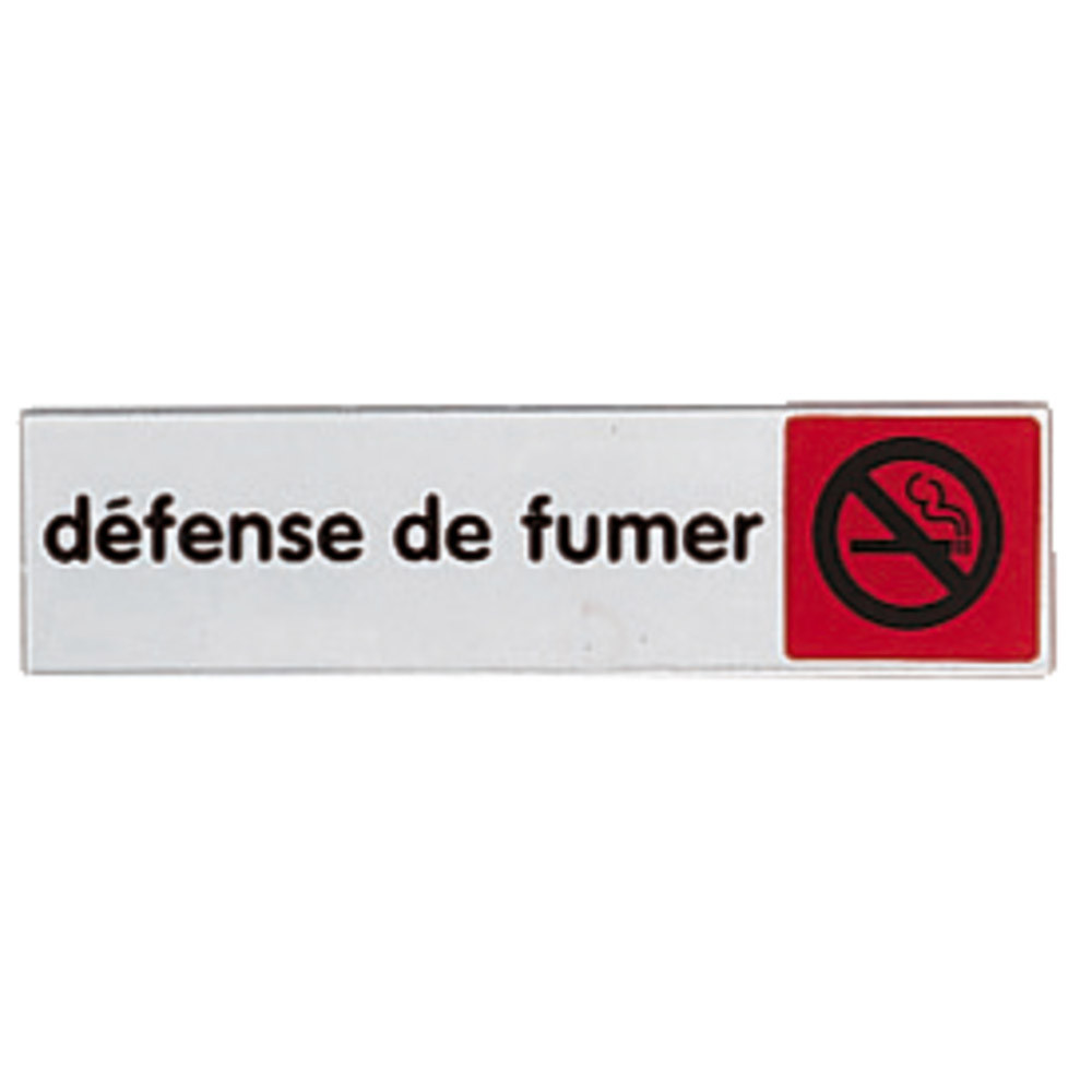 Plaquette de porte défense de fumer 17 x 4 cm plexiglas