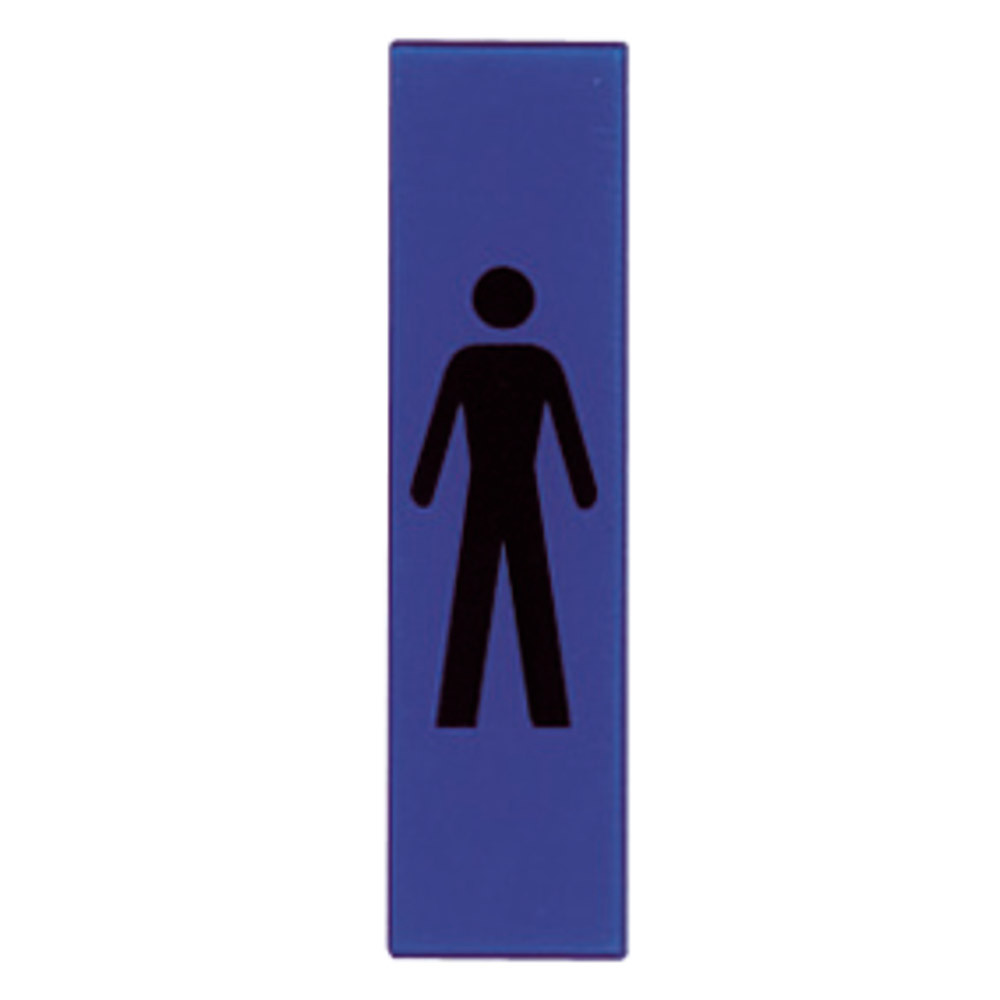 Plaquette de porte verticale sanitaires et vestiaires hommes 4 x 17 cm plexiglas