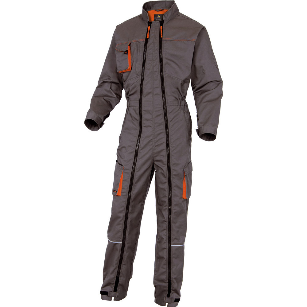 Combinaison de travail Mach2 grise et orange double zip DeltaPlus, Taille S