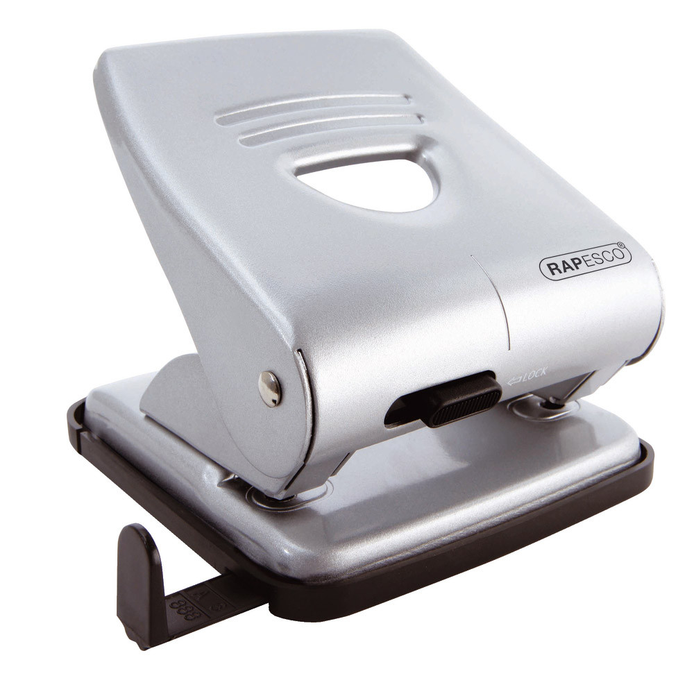 Perforateur 2 trous en métal 827 Rapesco coloris argent