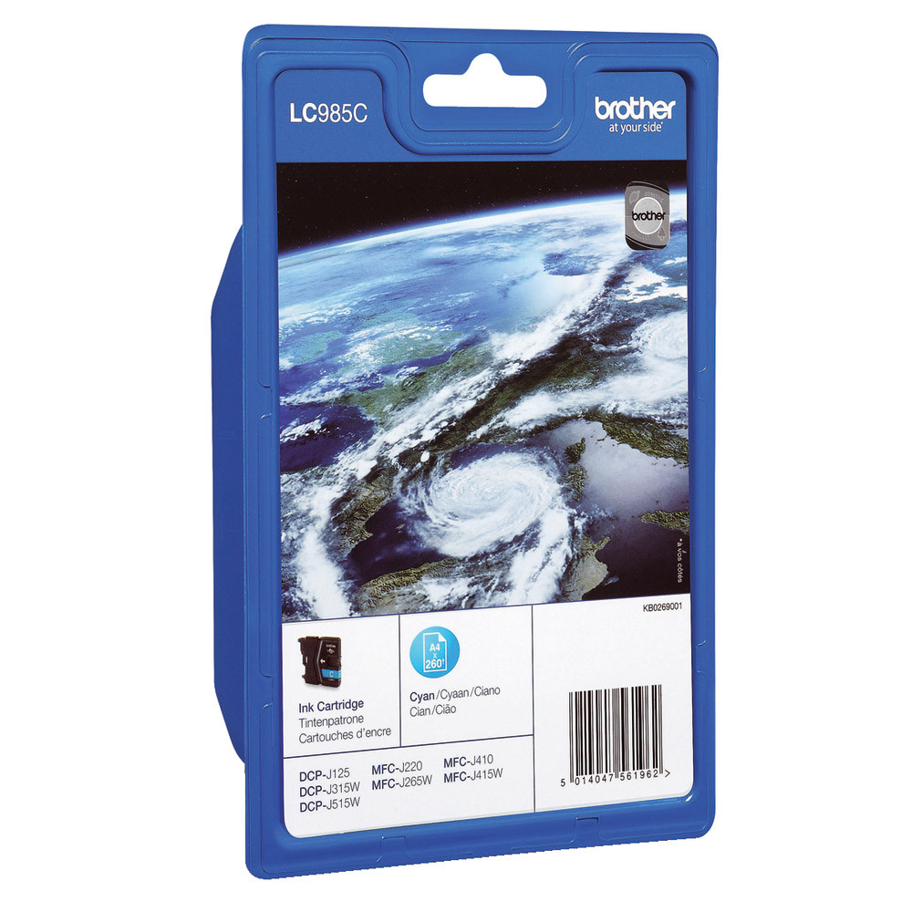 Cartouche Brother LC985C cyan pour imprimantes jet d'encre