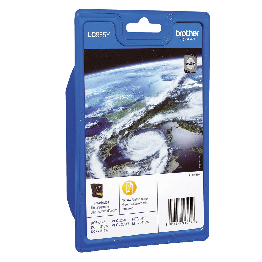 Cartouche Brother LC985Y jaune pour imprimantes jet d'encre