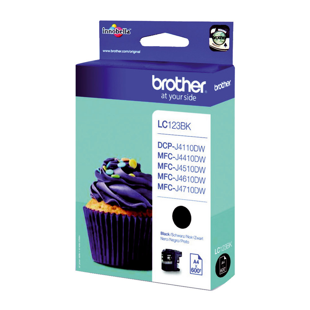 Cartouche Brother LC123BK noir pour imprimantes jet d'encre
