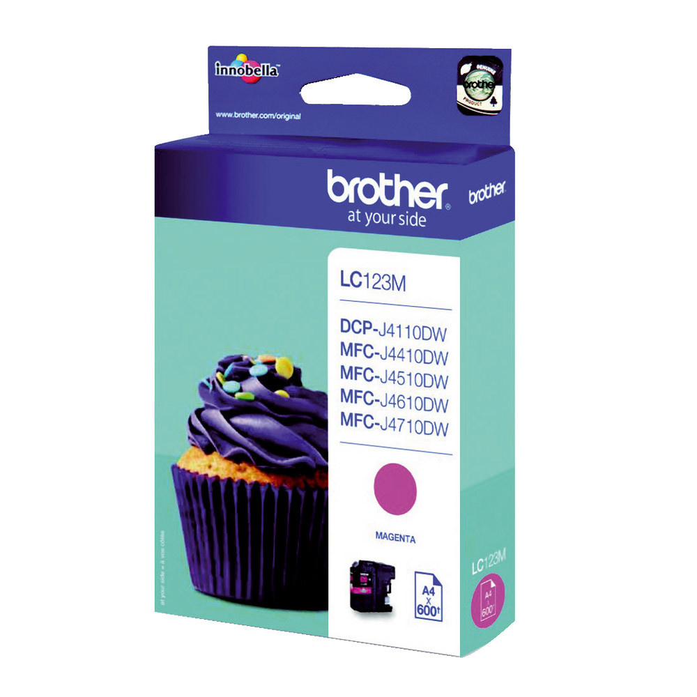 Cartouche Brother LC123M magenta pour imprimantes jet d'encre