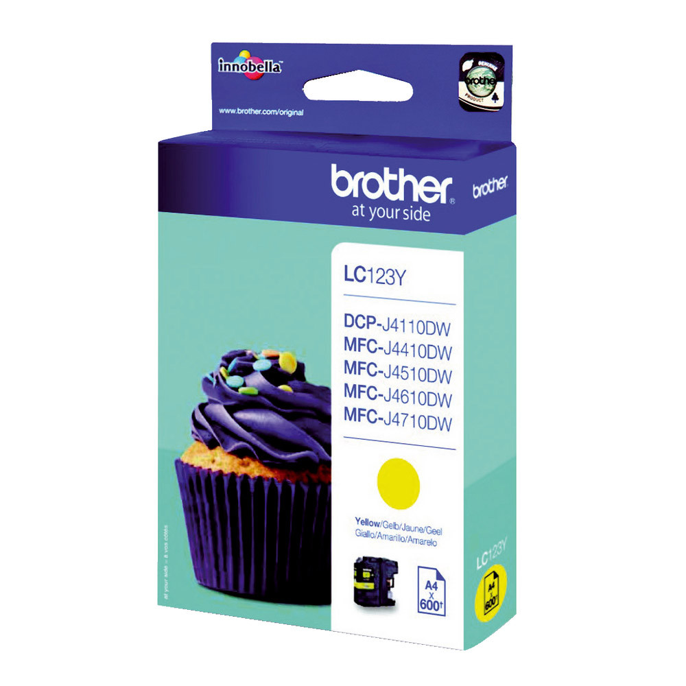 Cartouche Brother LC123Y jaune pour imprimantes jet d'encre