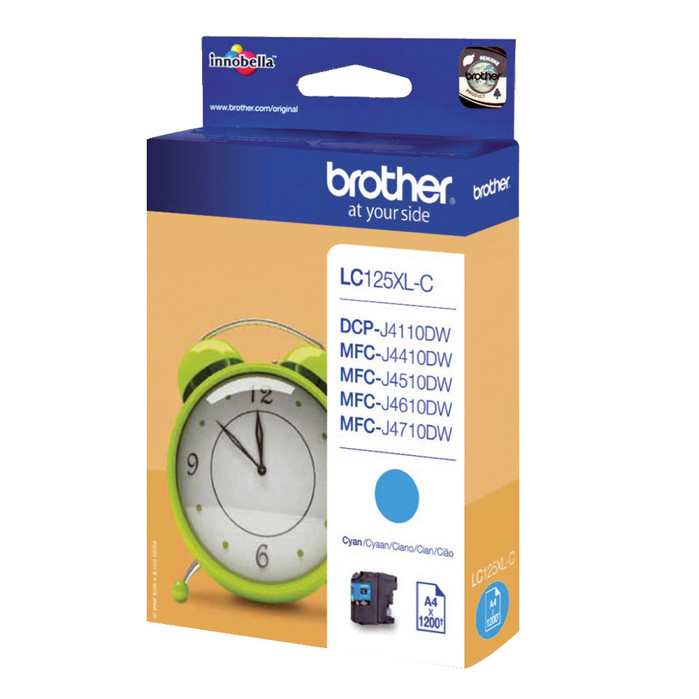 Cartouche Brother LC125XLC cyan pour imprimantes jet d'encre