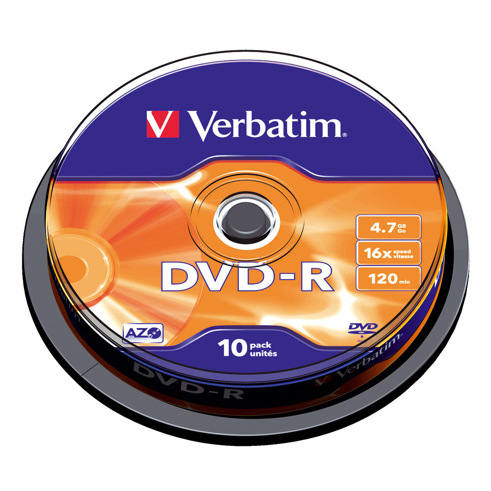 Spindle 10 DVD-R 4,7 Go Verbatim AZO 16x