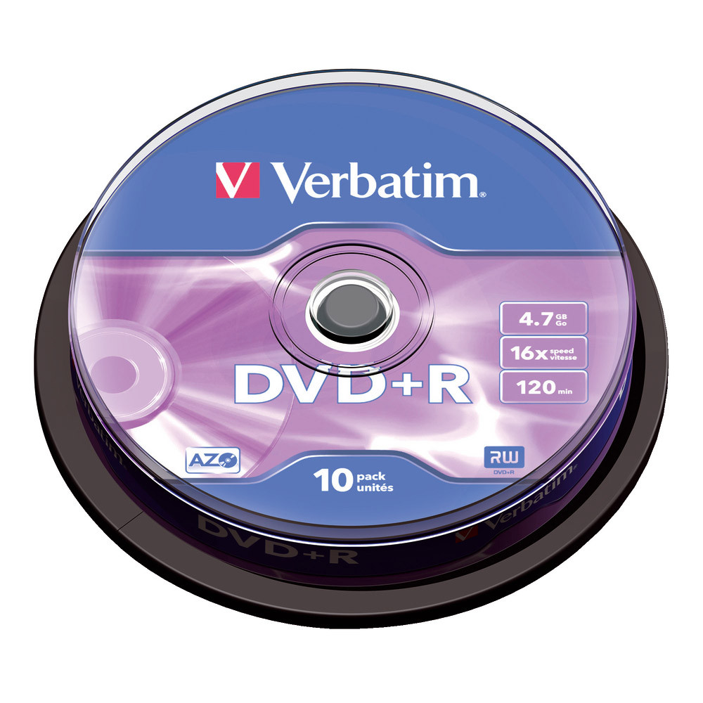 Spindle 10 DVD+R 4,7 Go Verbatim AZO 16x