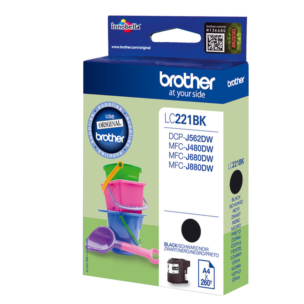 Cartouche Brother LC221BK noir pour imprimantes jet d'encre