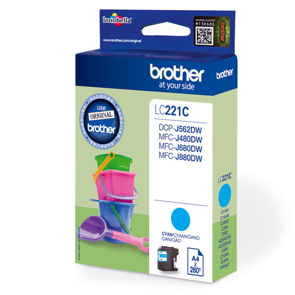 Cartouche Brother LC221C cyan pour imprimantes jet d'encre