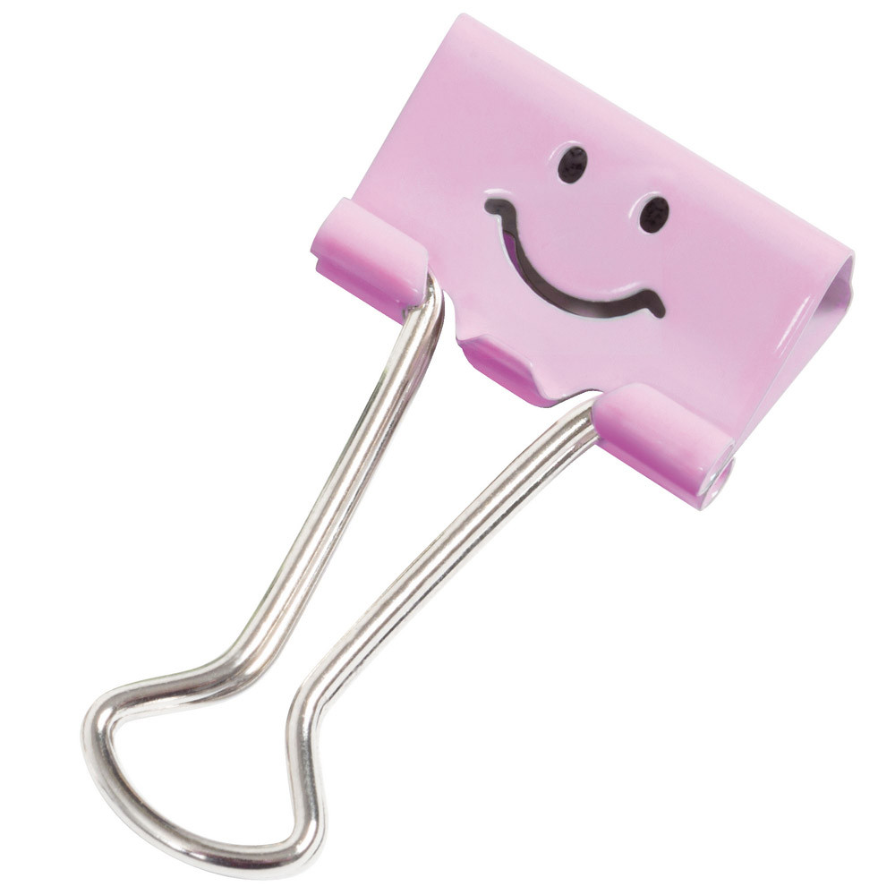 20 pinces en métal à double clip 19 mm Emoij Rapesco coloris rose, la boîte