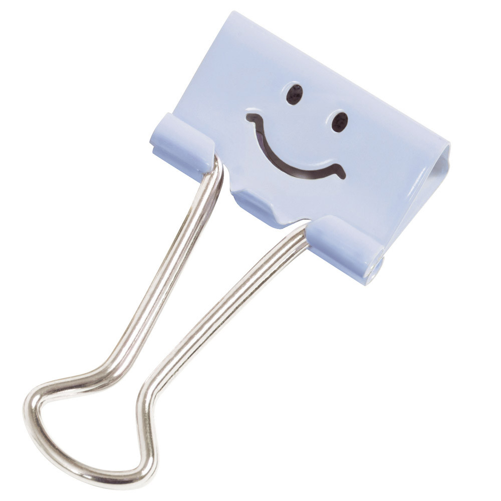 20 pinces en métal à double clip 19 mm Emojis Rapesco coloris bleu, la boîte