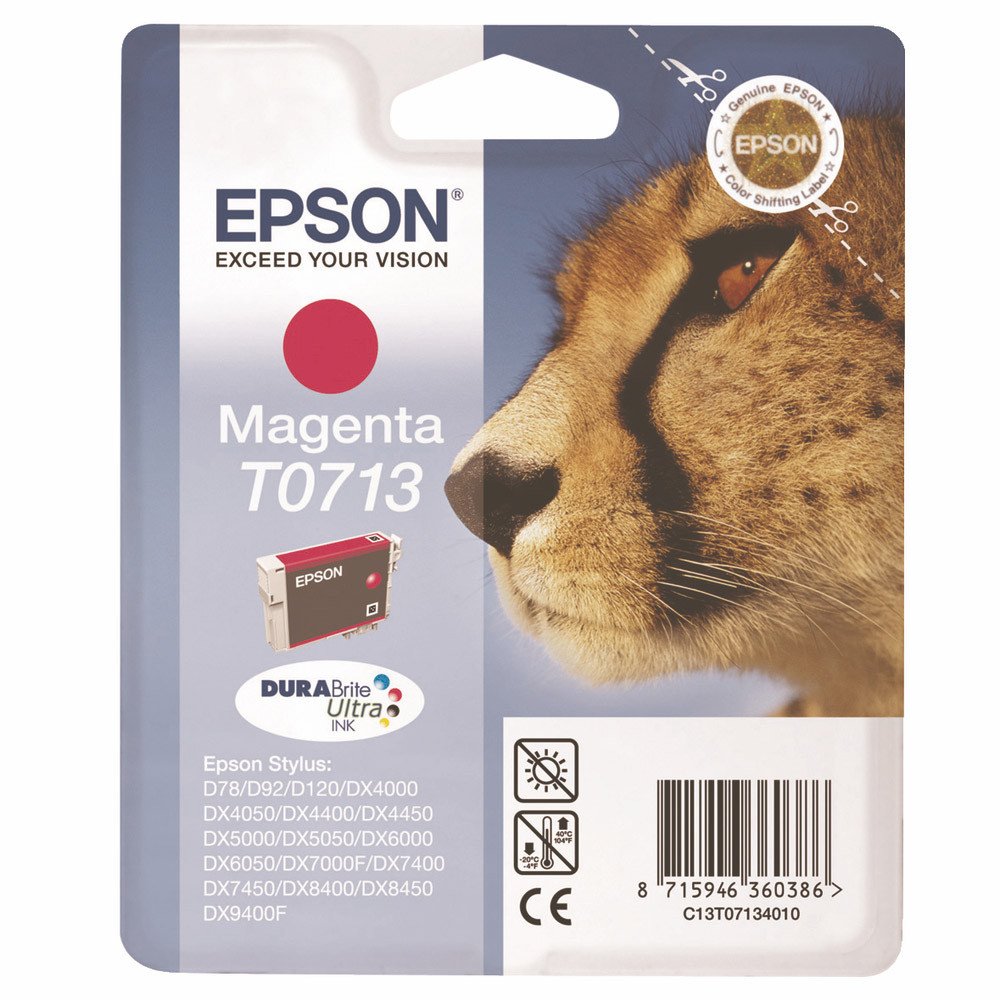 Cartouche Epson T0713 magenta pour imprimantes jet d'encre
