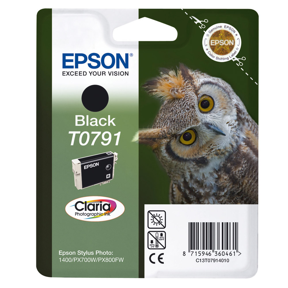 Cartouche Epson T0791 noir pour imprimantes jet d'encre