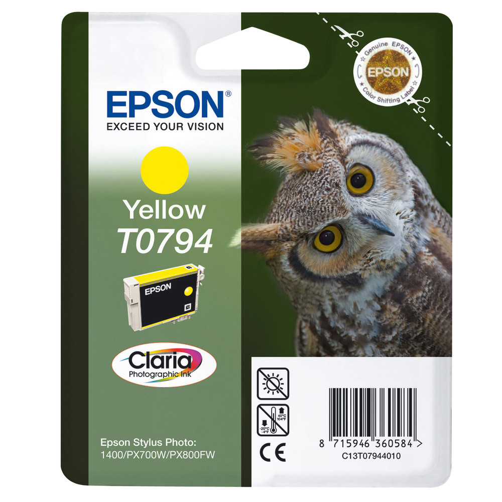 Cartouche Epson T0794 jaune pour imprimantes jet d'encre