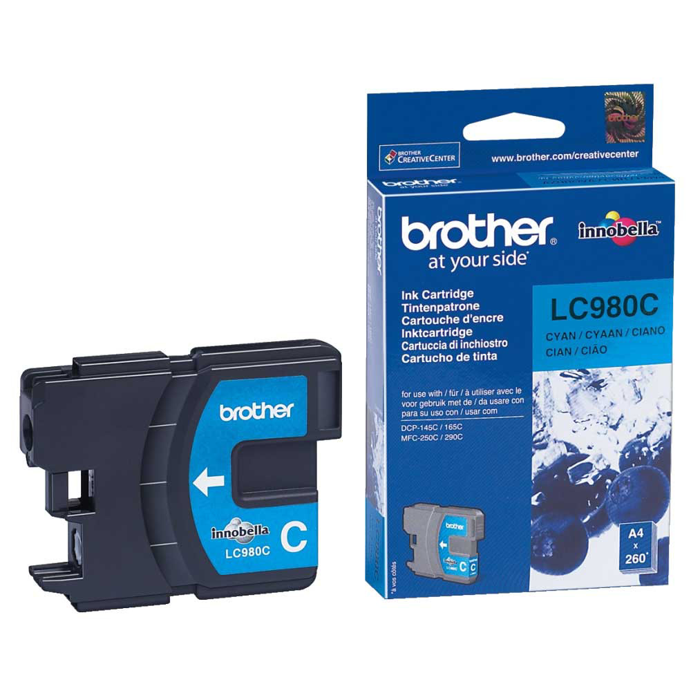 Cartouche Brother LC980C cyan pour imprimantes jet d'encre