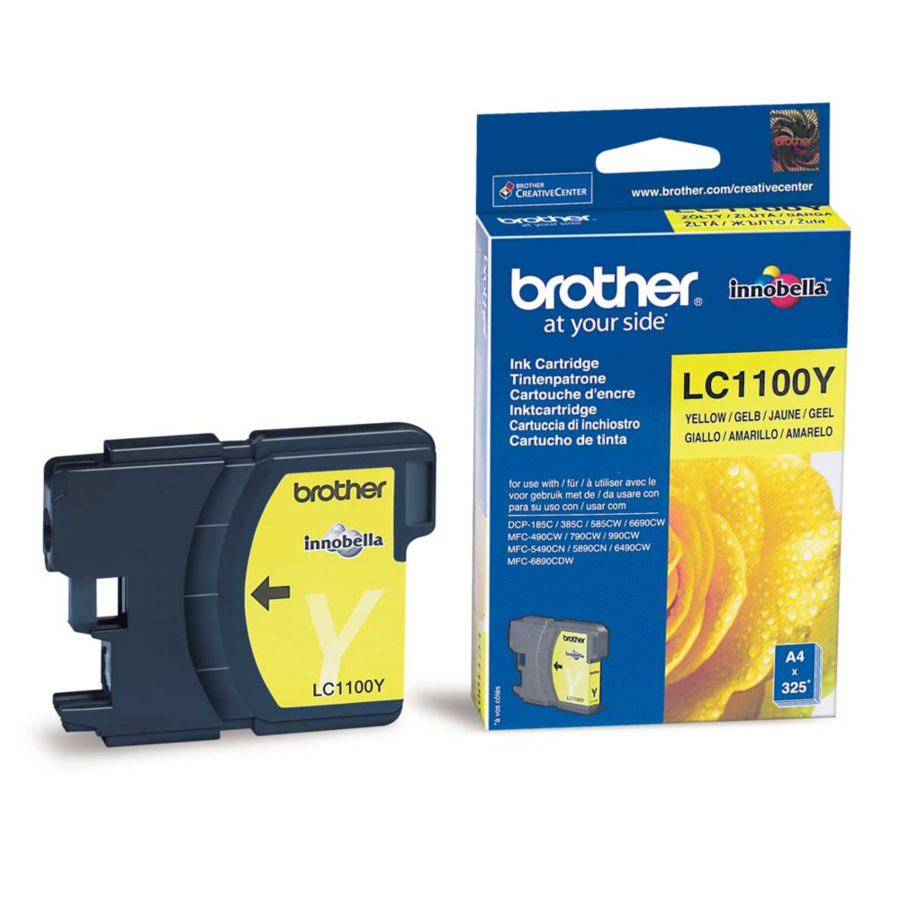 Cartouche Brother LC1100Y jaune pour imprimantes jet d'encre