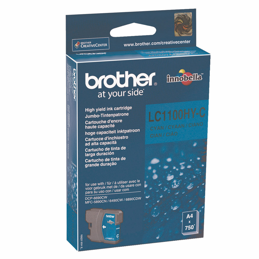Cartouche Brother LC1100HYC cyan pour imprimantes jet d'encre