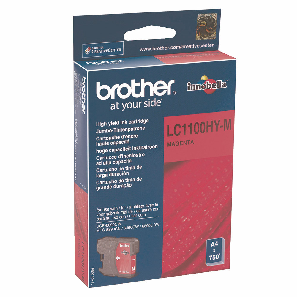 Cartouche Brother LC1100HYM magenta pour imprimantes jet d'encre
