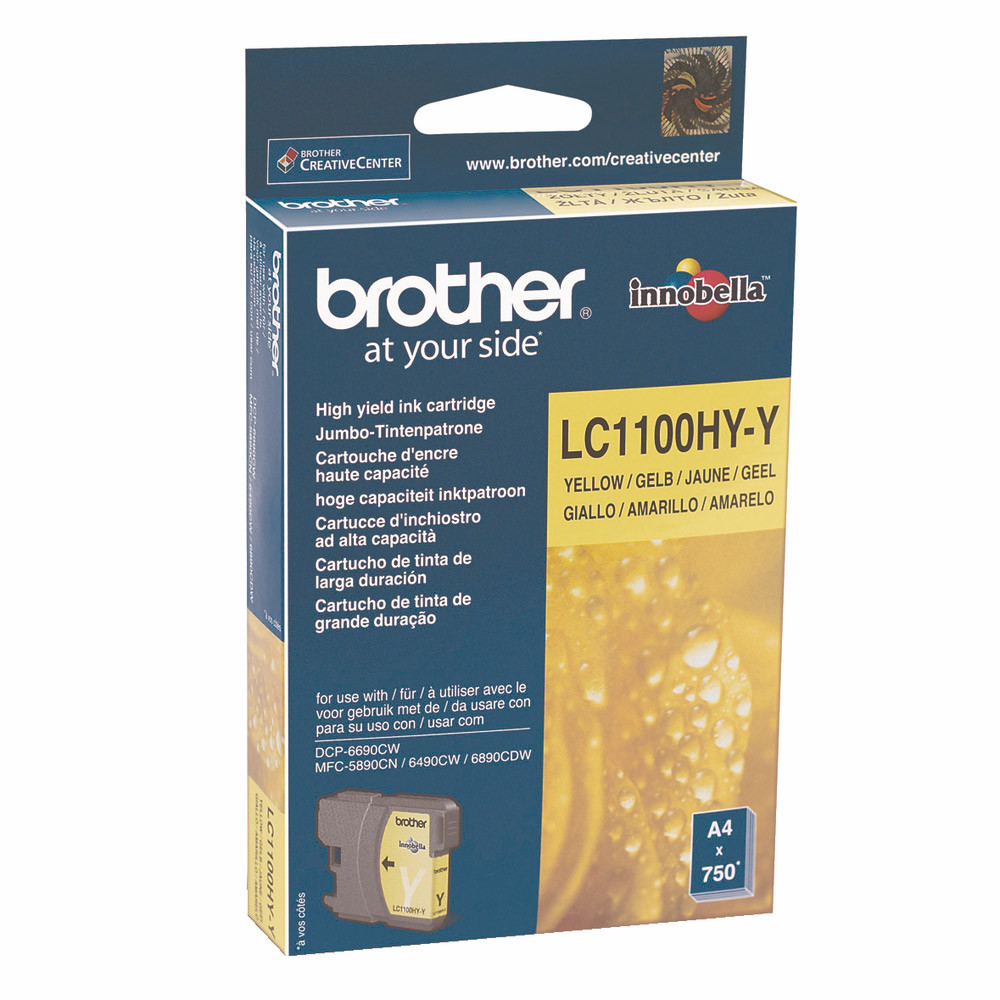 Cartouche Brother LC1100HYY jaune pour imprimantes jet d'encre
