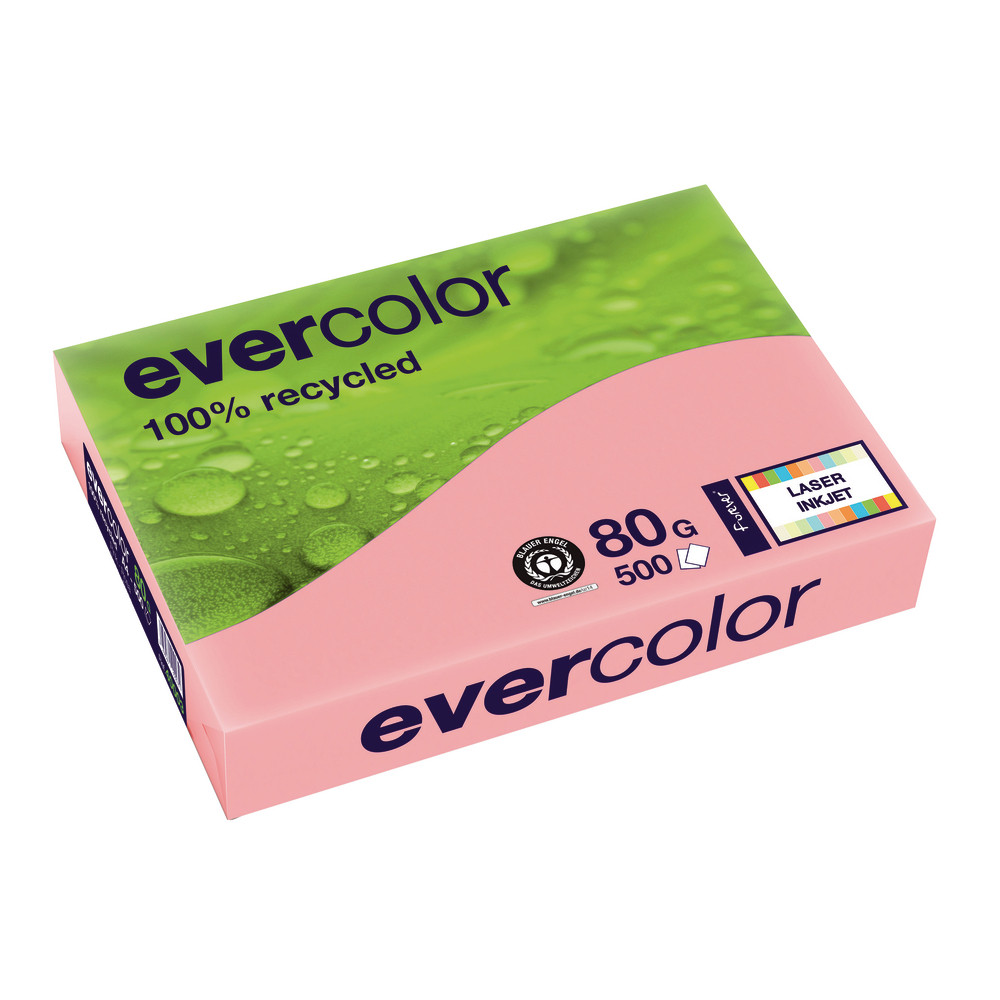 5 ramettes papier Clairefontaine Evercolor coloris rose A4 80g