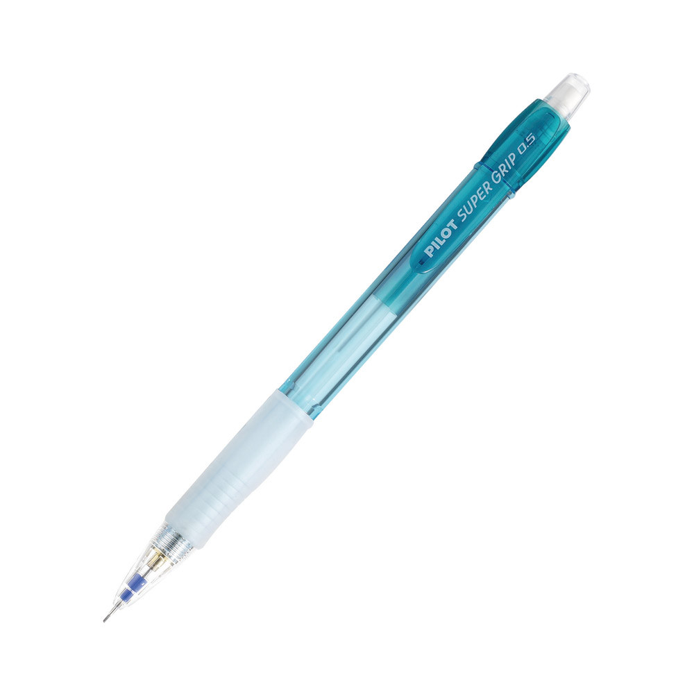 2 porte- mines 0,5 mm rechargeables Pilot super Grip coloris bleu ciel, le lot