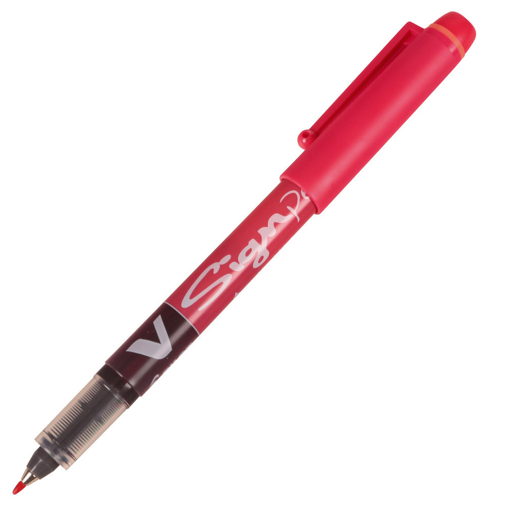 2 feutres V Signpen Pilot coloris rouge