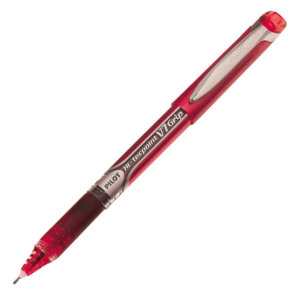 2 stylos rollers V-Ball 07 Hi- Tecpoint Grip Pilot coloris rouge