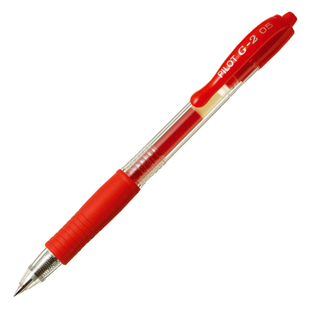 2 stylos bille Pilot G2 -05 coloris rouge