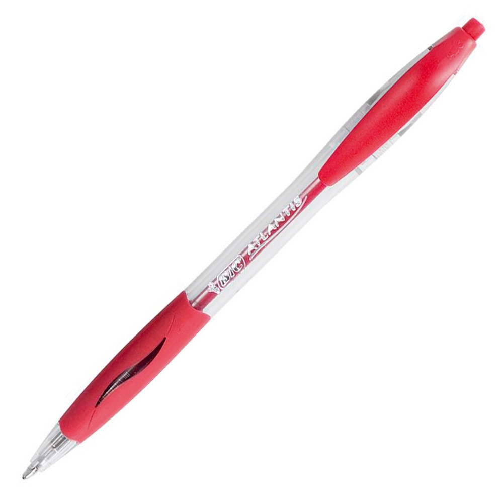 12 stylos-bille Bic® Atlantis coloris rouge