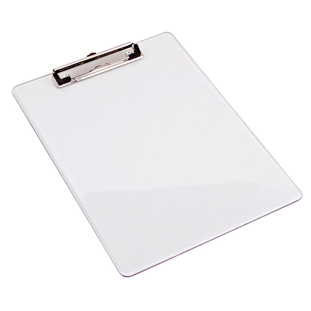 Porte-bloc en plexiglass avec pince coloris transparent