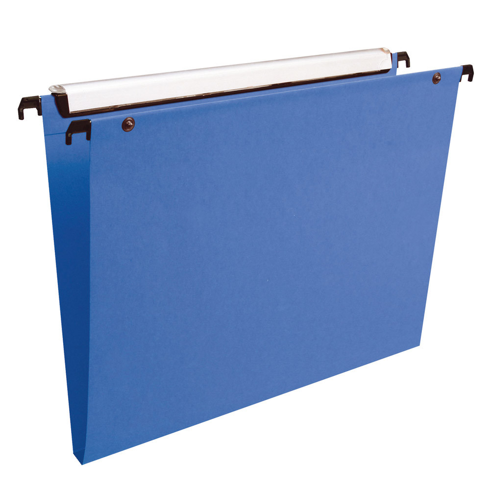 10 dossiers en polypropylène fond 15 mm Esselte pour tiroirs coloris bleu