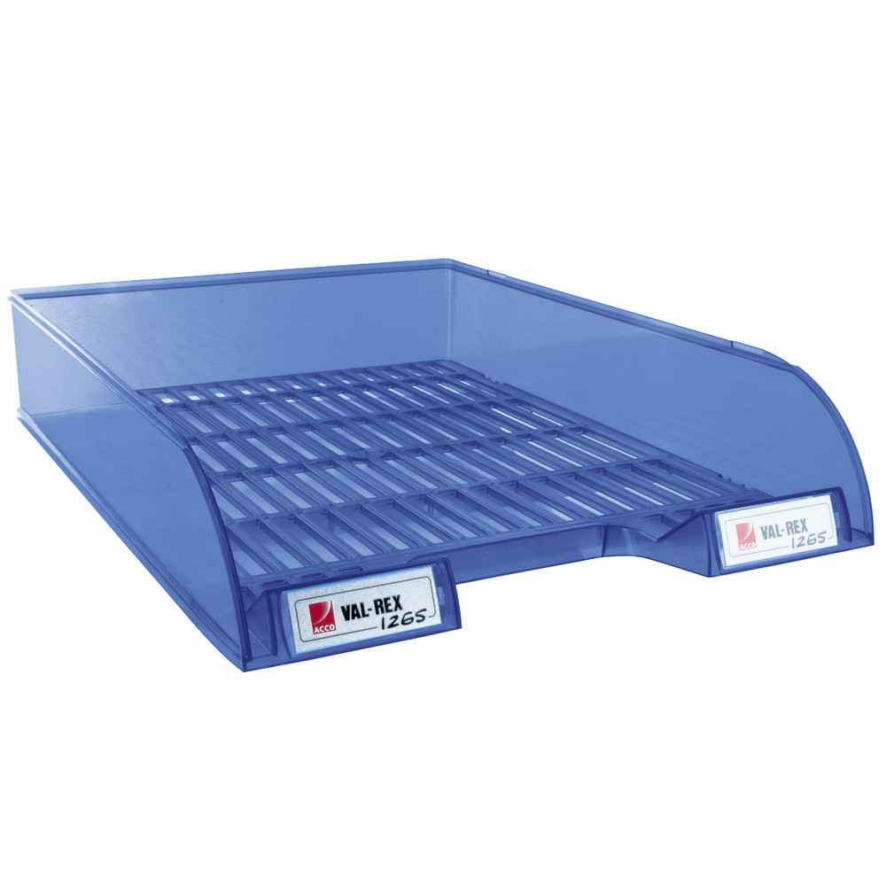 6 Bacs à courrier Gamme translucide Val-Rex coloris bleu