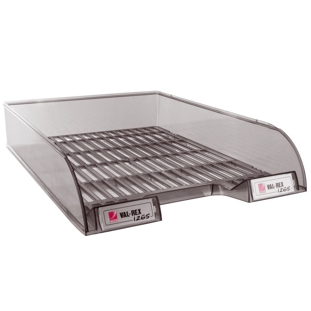 6 Bacs à courrier Gamme translucide Val-Rex coloris fumé