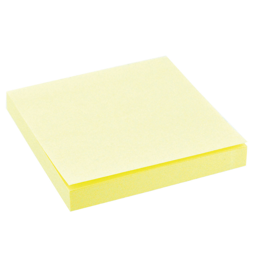 12 blocs notes repositionnables 76 x 76 mm coloris jaune