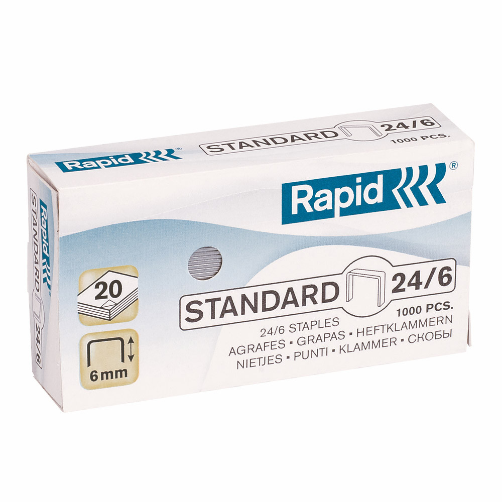 1000 agrafes normalisées standard n° 24/6 Rapid