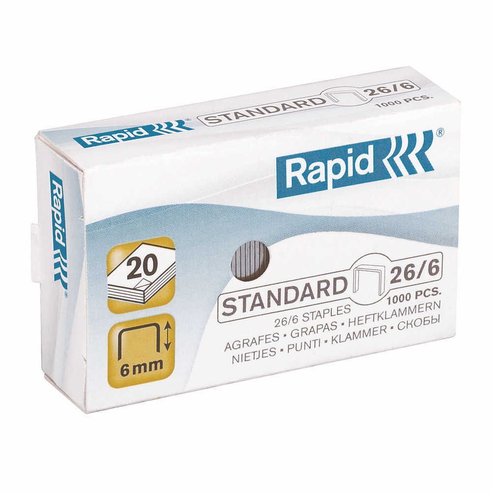 1000 agrafes normalisées standard n° 26/6 Rapid